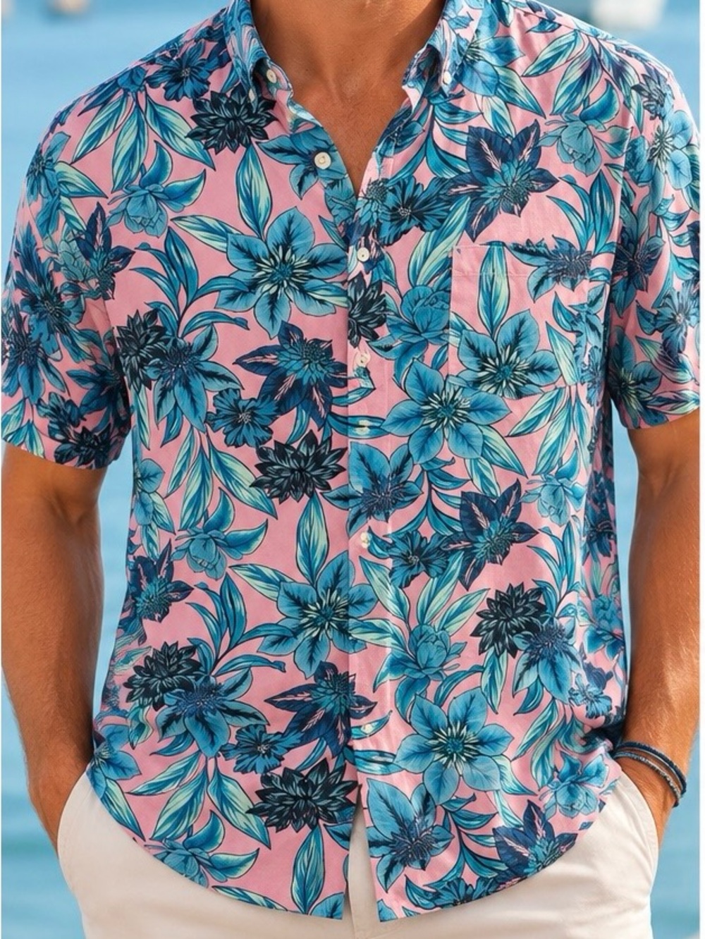 Chubbies The Nutter Hawaiian Floral Popover Button Down
